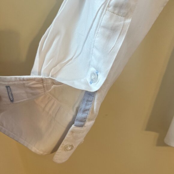 Black Brown1826 - White100% Cotton Shirt - Light Blue Trim & Elbow Patches (L) - Picture 10 of 14